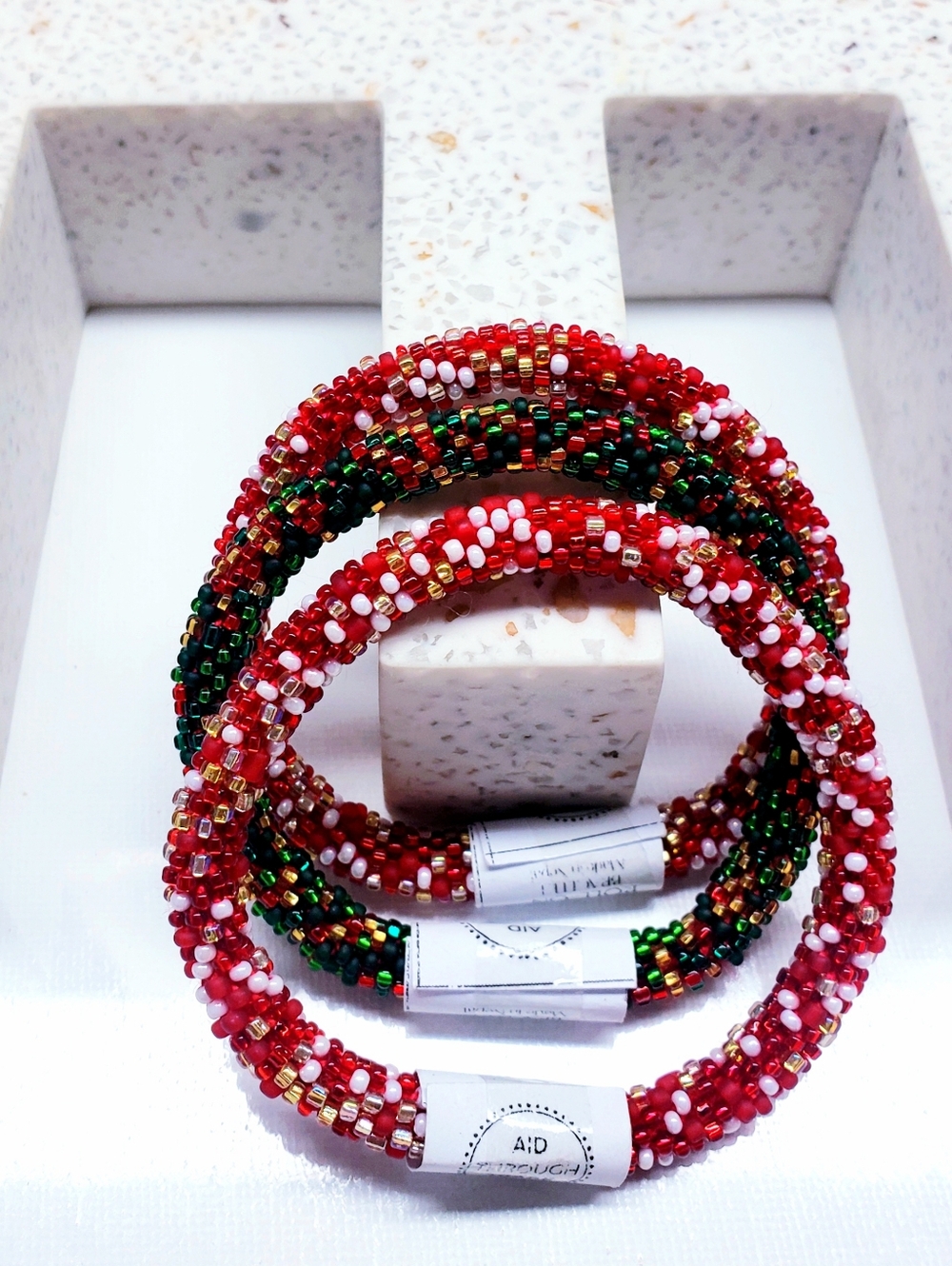 CHRISTMAS -Original Roll-On Christmas Bracelets, Set of 3 bracelets, 7" round,#7